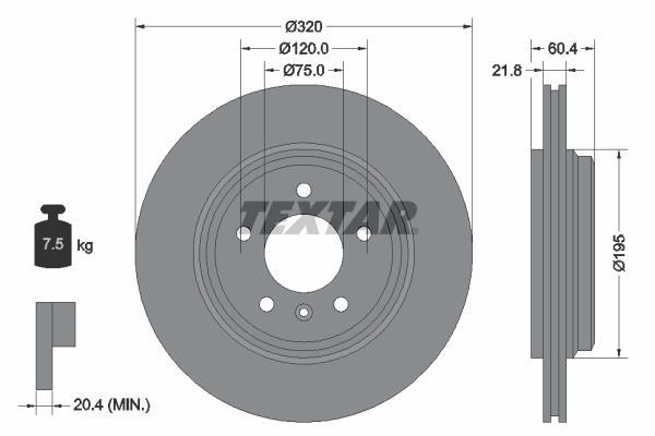 Disques de frein TEXTAR 92107003