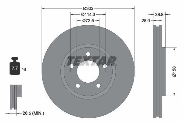 Disques de frein TEXTAR ref. 92108200