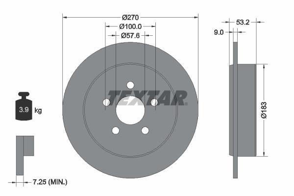 Disques de frein TEXTAR ref. 92108600