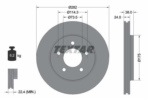 Disques de frein TEXTAR 92108700