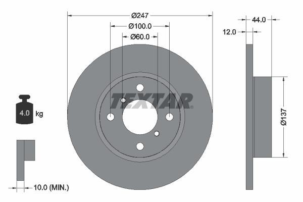 Disques de frein TEXTAR 92110803