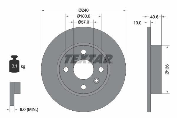 Disques de frein TEXTAR ref. 92111003