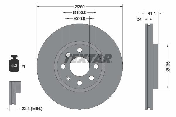 Disques de frein TEXTAR 92111103
