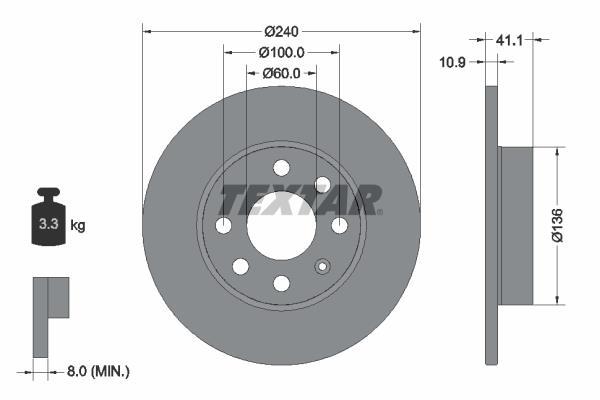Disques de frein TEXTAR 92111303