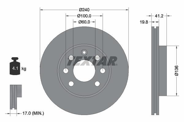 Disques de frein TEXTAR 92111403