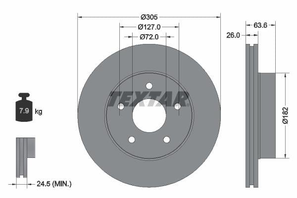 Disques de frein TEXTAR 92113600