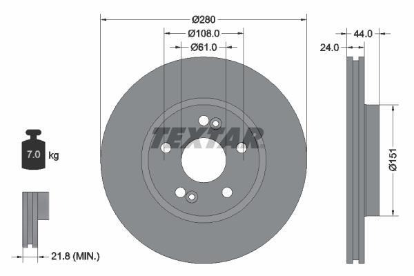 Disques de frein TEXTAR 92113803