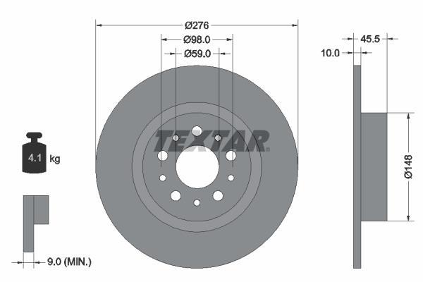 Disques de frein TEXTAR 92114703