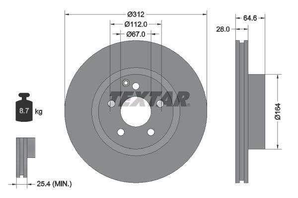 Disques de frein TEXTAR ref. 92115303