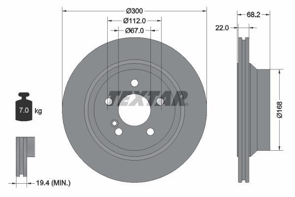 Disques de frein TEXTAR ref. 92115505