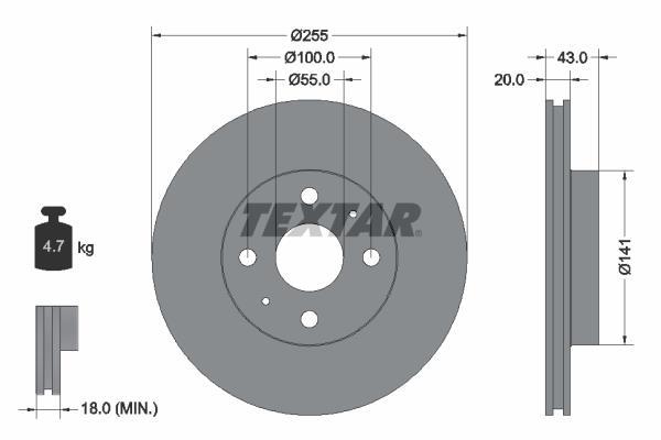 Disques de frein TEXTAR 92115603
