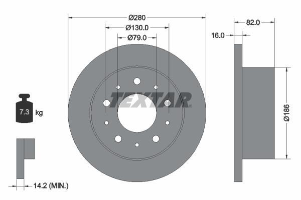 Disques de frein TEXTAR ref. 92116203