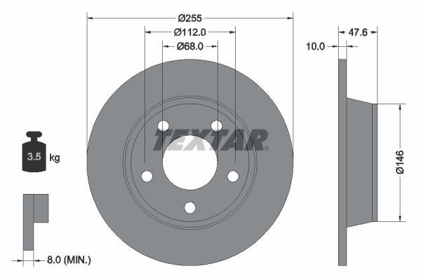 Disques de frein TEXTAR ref. 92117303