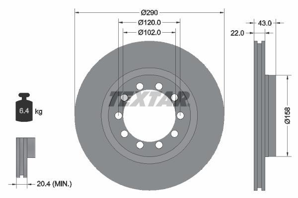 Disques de frein TEXTAR ref. 93117400