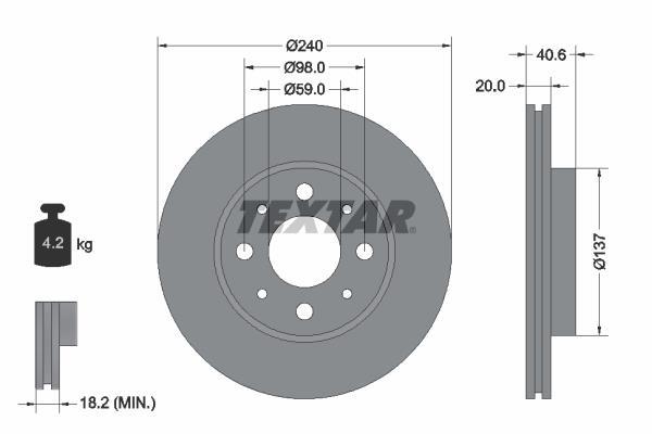 Disques de frein TEXTAR 92118003