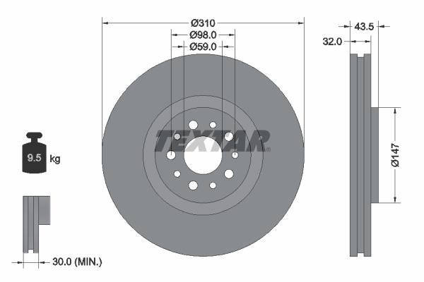 Disques de frein TEXTAR 92118100