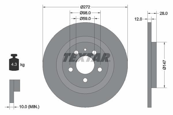 Disques de frein TEXTAR ref. 92118203