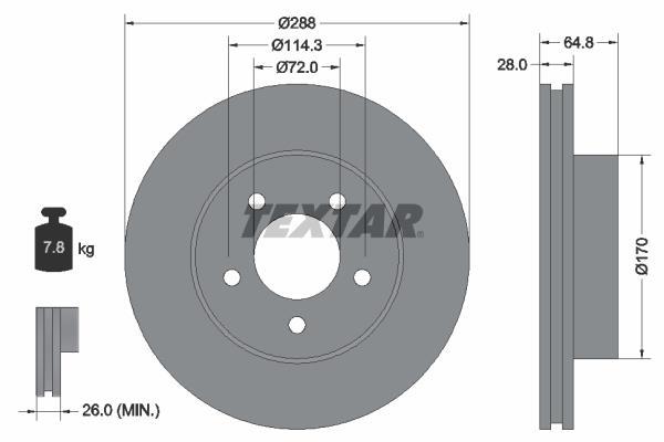 Disques de frein TEXTAR ref. 92119705