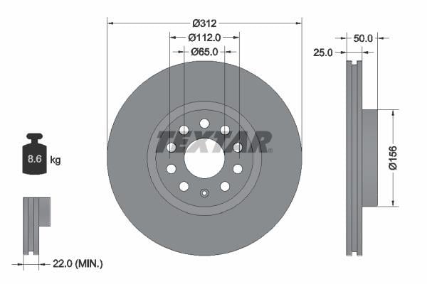 Disques de frein TEXTAR ref. 92120505