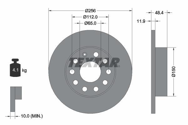 Disques de frein TEXTAR 92121103