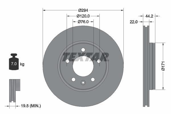 Disques de frein TEXTAR 92121403