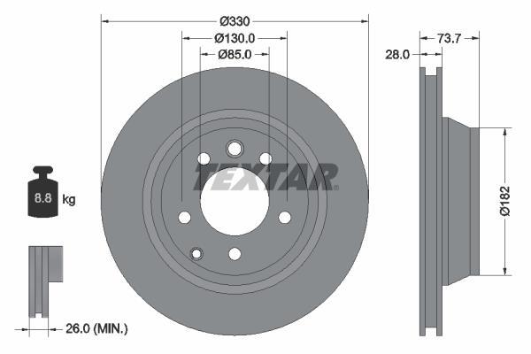 Disques de frein TEXTAR 92122005