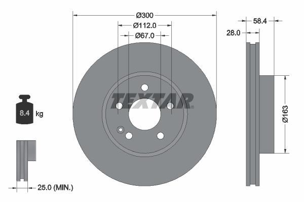 Discos de travão TEXTAR 93123403