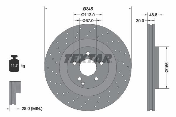 Disques de frein TEXTAR 92123703