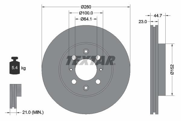 Discos de travão TEXTAR 92125200