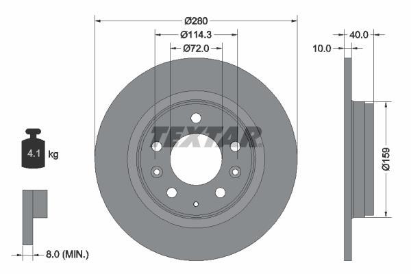 Disques de frein TEXTAR ref. 92125603