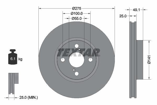 Disques de frein TEXTAR 92126003