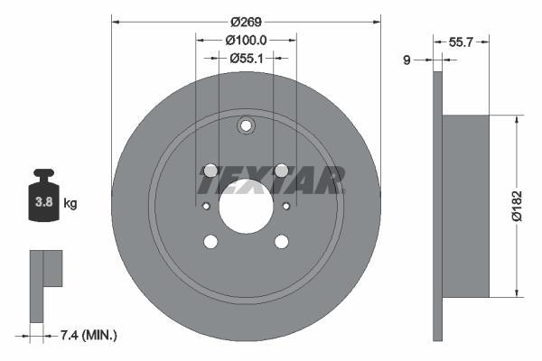 Disques de frein TEXTAR 92126203