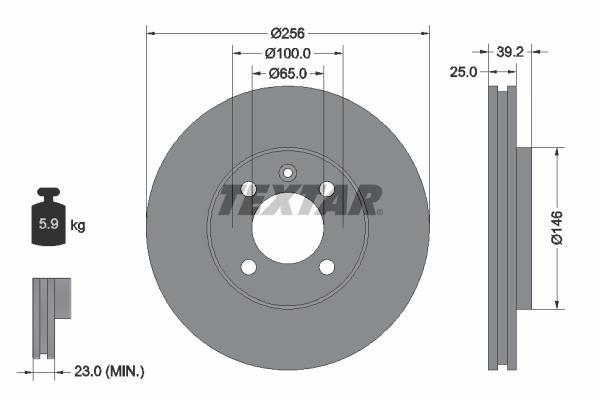 Disques de frein TEXTAR 92128300