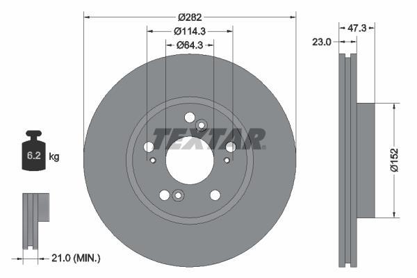 Discos de travão TEXTAR 92128400
