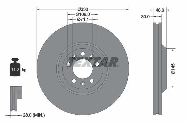 Disques de frein TEXTAR 92129503