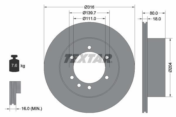 Disques de frein TEXTAR 92129900