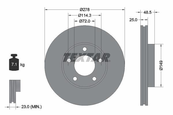 Disques de frein TEXTAR 92130303