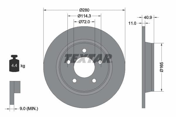 Disques de frein TEXTAR 92130600