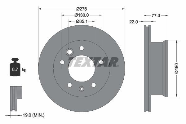 Disques de frein TEXTAR 92131503
