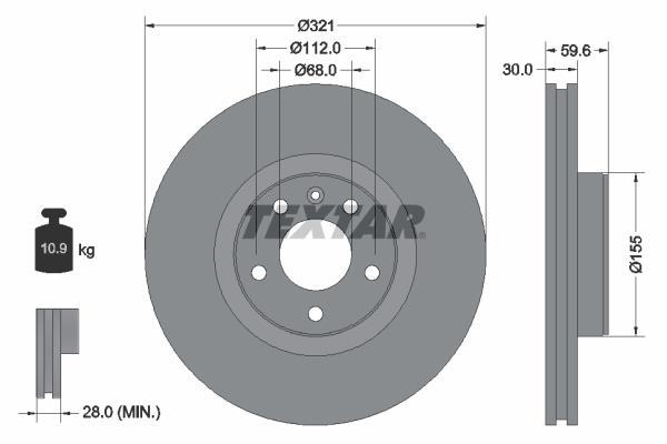 Disques de frein TEXTAR 92132305