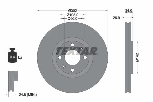 Disques de frein TEXTAR ref. 92133203