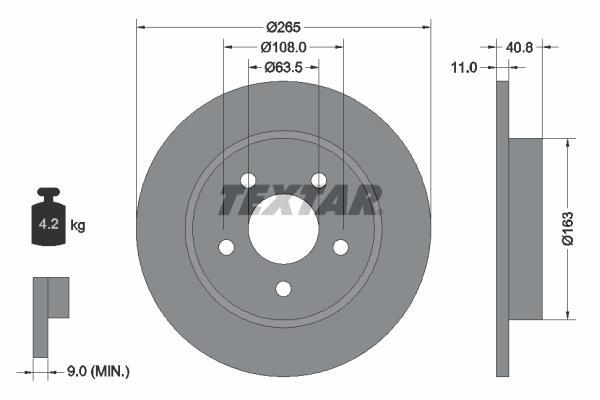 Disques de frein TEXTAR ref. 92133703