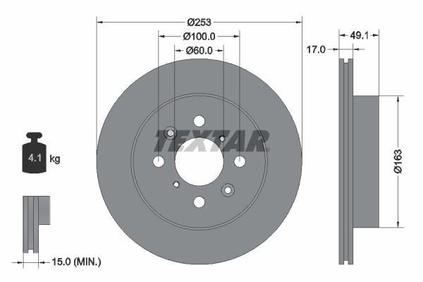 Disques de frein TEXTAR ref. 92135303
