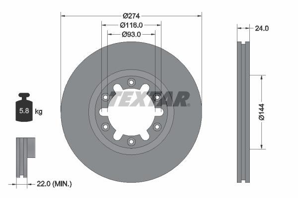 Disques de frein TEXTAR 92136300