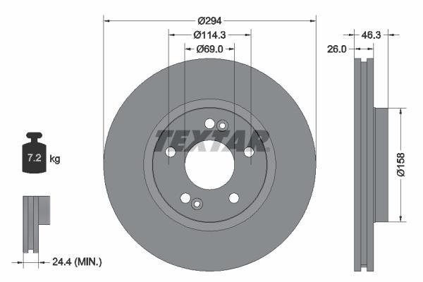Disques de frein TEXTAR 92136403