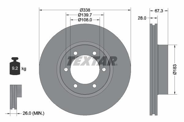Disques de frein TEXTAR 92137303