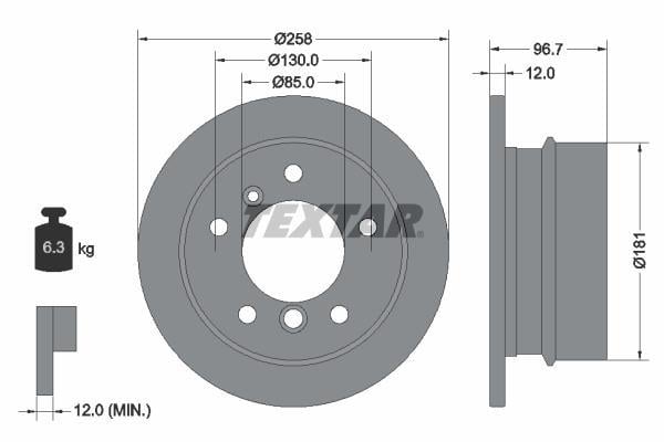 Disques de frein TEXTAR 92137503