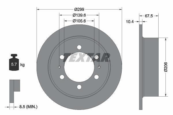 Disques de frein TEXTAR ref. 92138500
