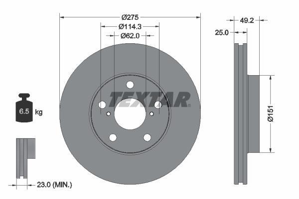 Disques de frein TEXTAR ref. 92139703