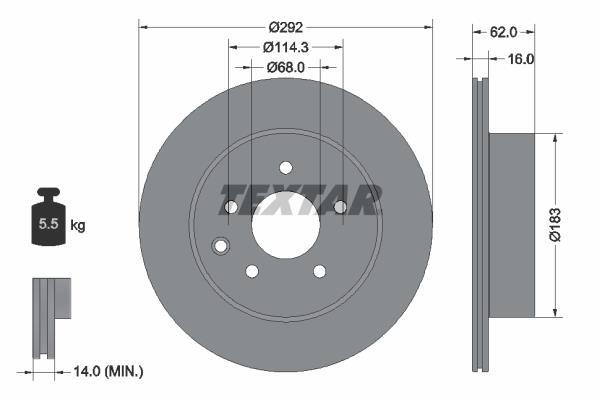 Disques de frein TEXTAR 92144003